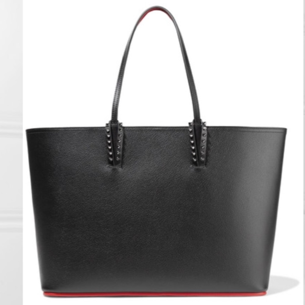 Cabata spiked textured-leather tote